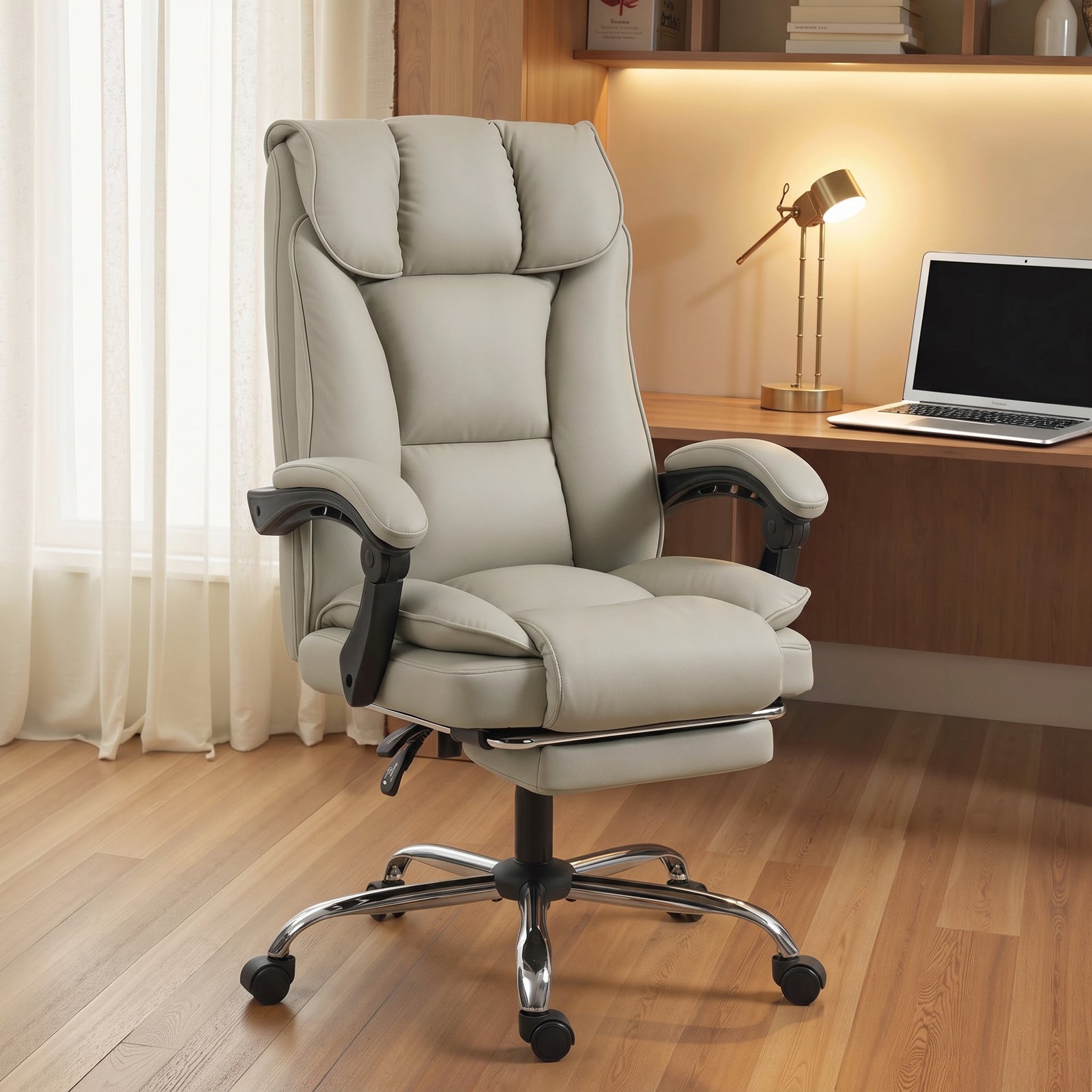 Pet-Friendly Faux Leather Computer Desk Chair, Executive Office Chair 