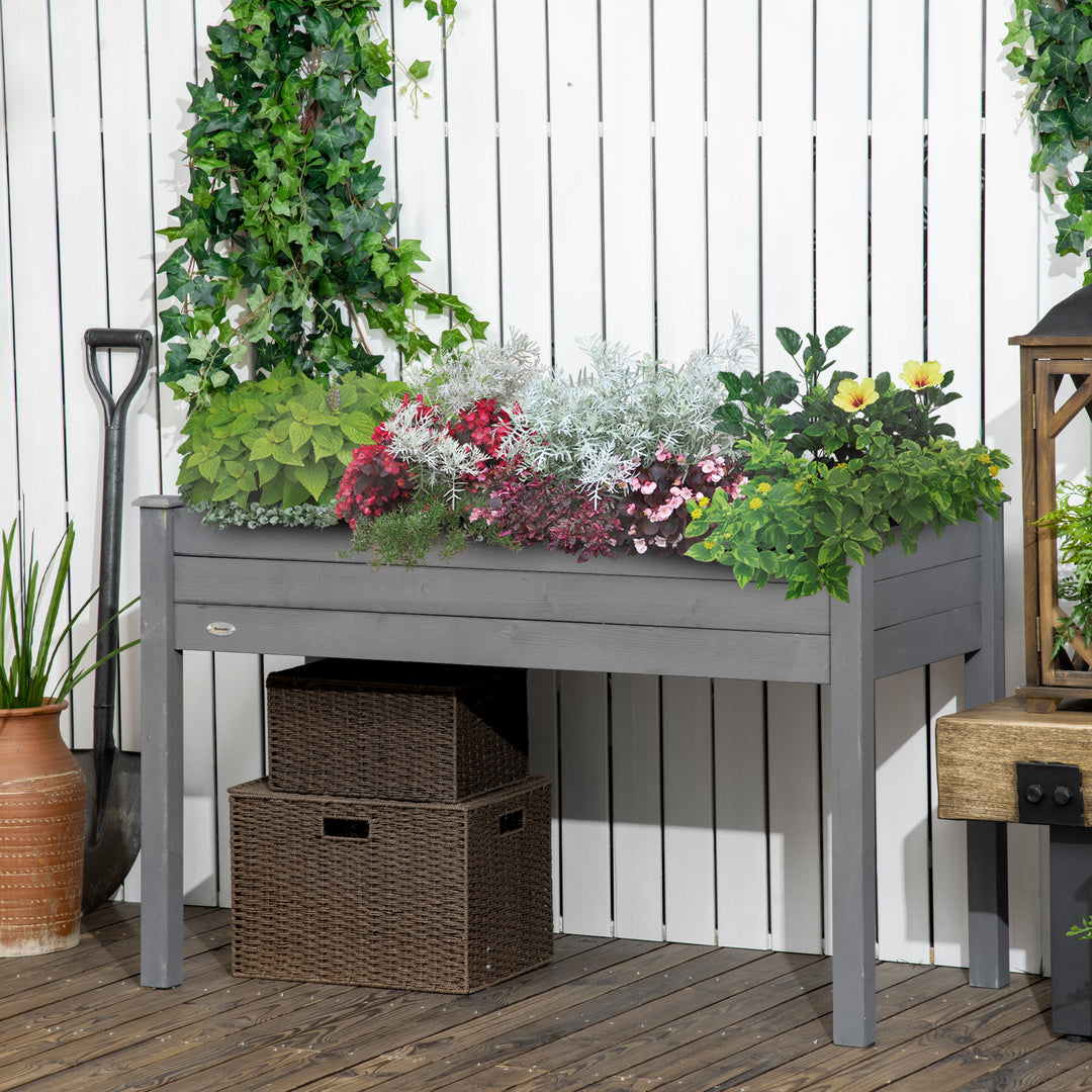 Raised Bed for Garden, Wooden Elevated Planter Box with Bed Liner, for