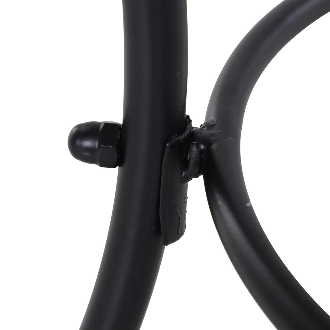 MCL Square Garden Metal Bistro Table Outdoor Patio Coffee Side Desk - Black 45L X 45W X 50H CM