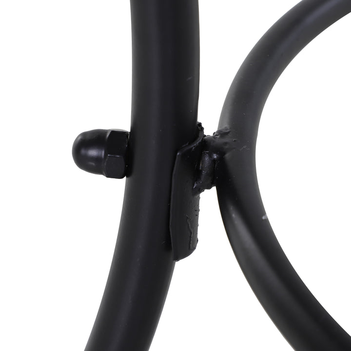 MCL Square Garden Metal Bistro Table Outdoor Patio Coffee Side Desk - Black 45L X 45W X 50H CM