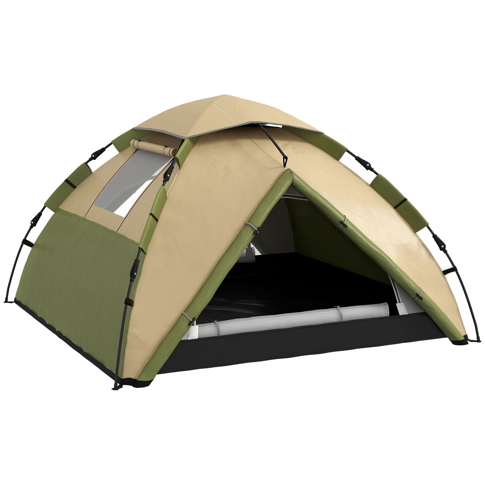 Two-Man One Room Camping Tent, with Accessories - Dark Green