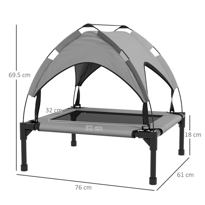 PawHut Elevated Cooling Pet Bed, Breathable Mesh Raised Dog Cot, Washable, for Small to Medium Dogs, Light Grey