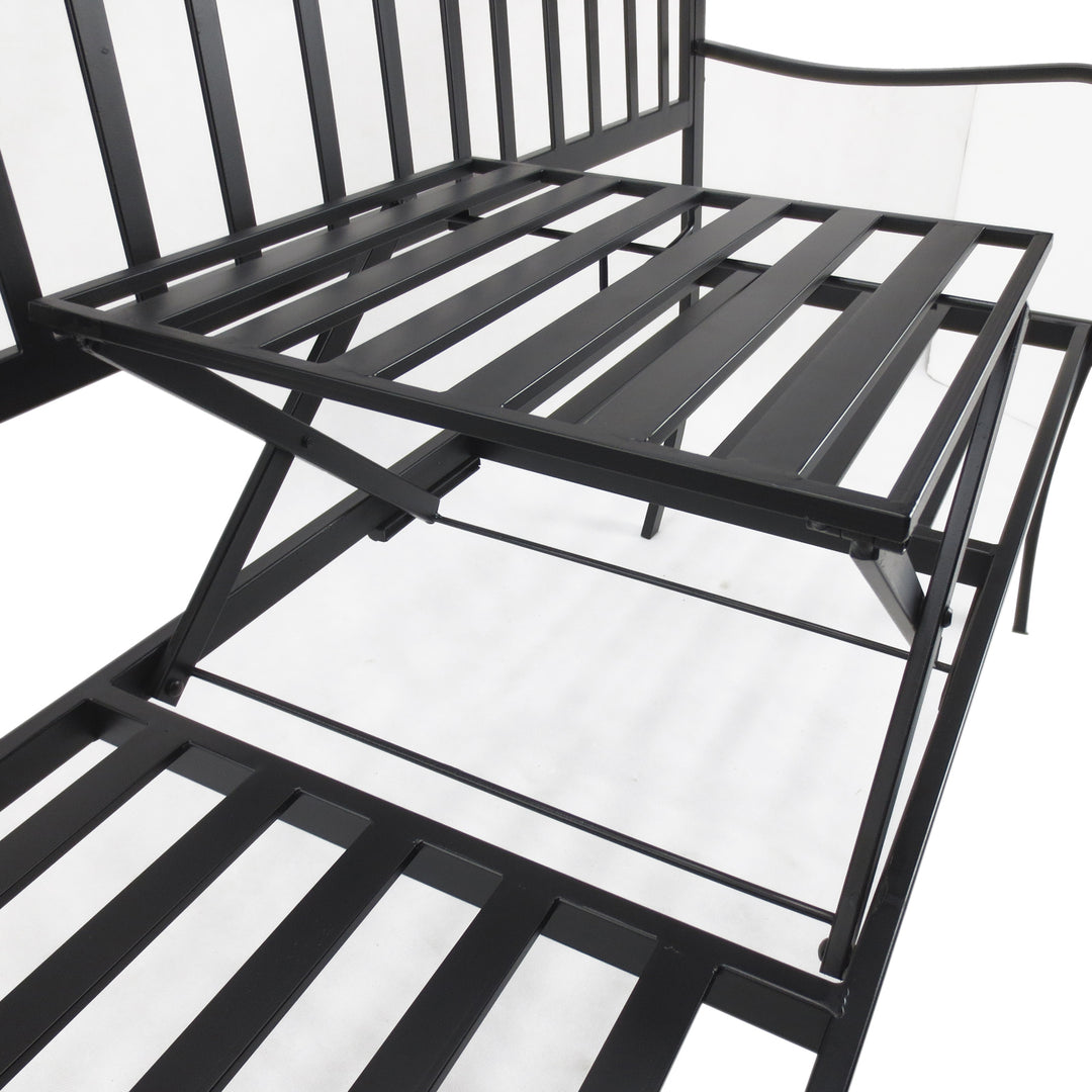 Metal Bench W/Table, 150Lx53Wx95H cm
