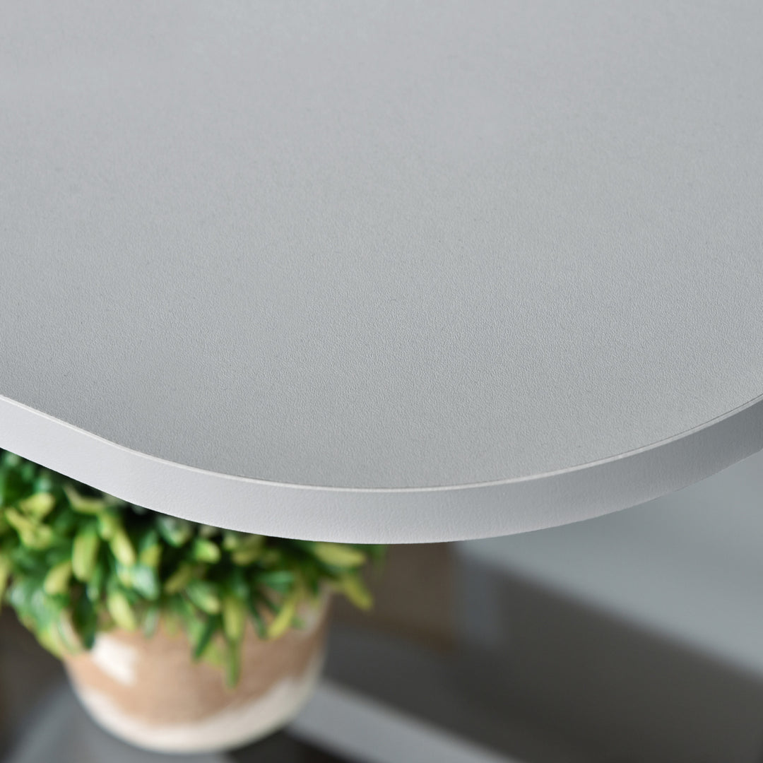 MCL Modern Side Table Three Layer Bedside Table Nightstand with 2 Storage Shelves, for Living room, Bedroom, Grey