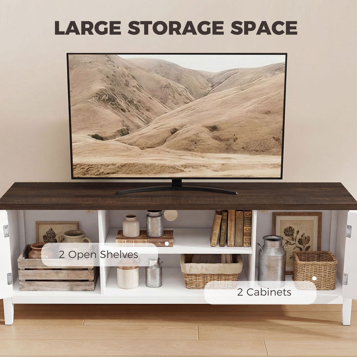 TV Unit for TVs up to 42 Inch, Farmhouse Entertainment Centre with 2 O