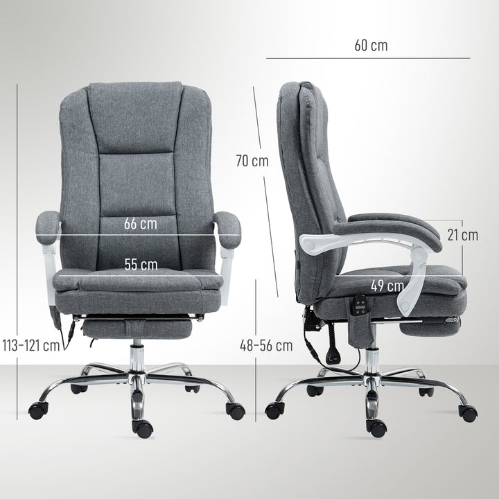 Six-Point Office Massage Chair, with Heat - Grey