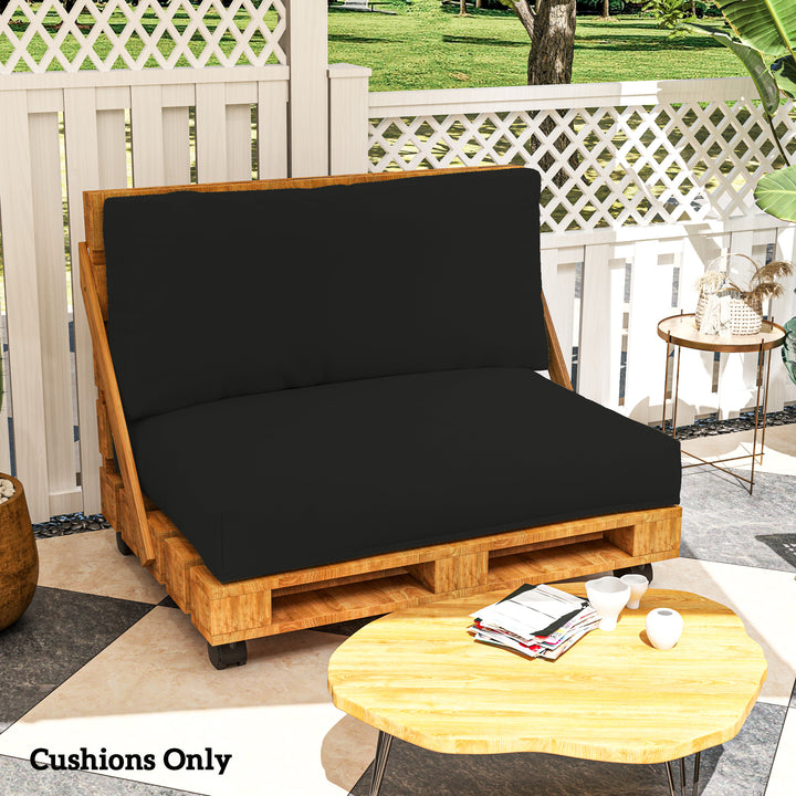 Two Piece Seat Pallet and Back Cushions - Black