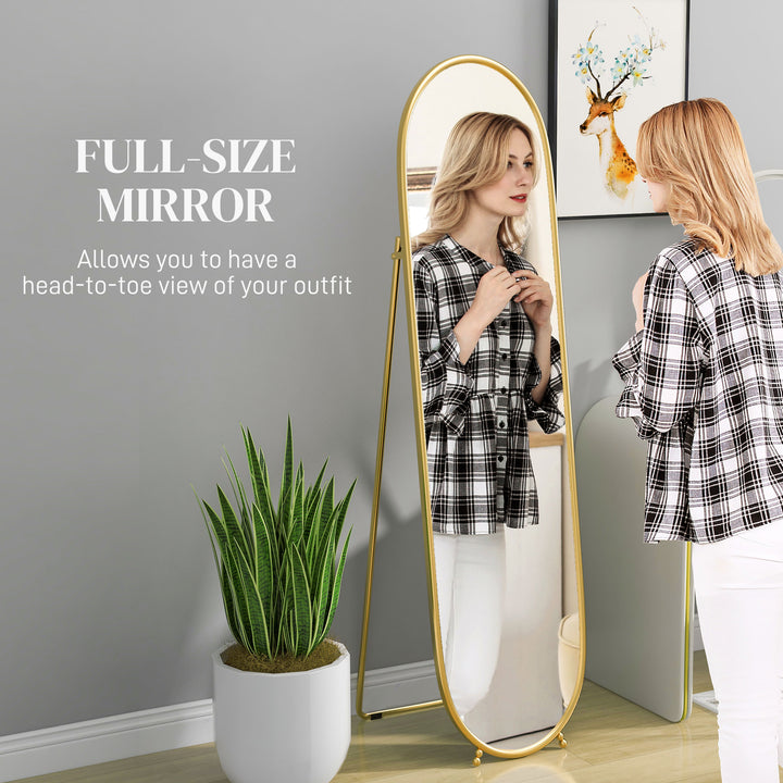 HOMCOM 40 x 160cm Full Length Mirror, Floor Standing, Wall-Mounted or Leaning Against Wall Tall Mirror w/ Support Frame | Aosom UK