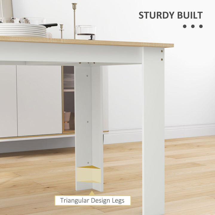Dining Table for 4-6 People, Kitchen Table with Wood Effect for Dining