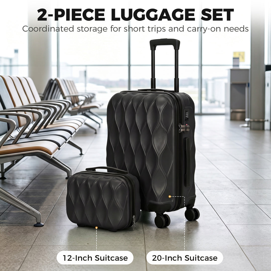 2-Piece Luggage Set, ABS Hard Shell Carry On Suitcase Set with TSA - view 4