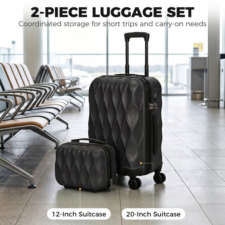 2-Piece Luggage Set, ABS Hard Shell Carry On Suitcase Set with TSA - view 4