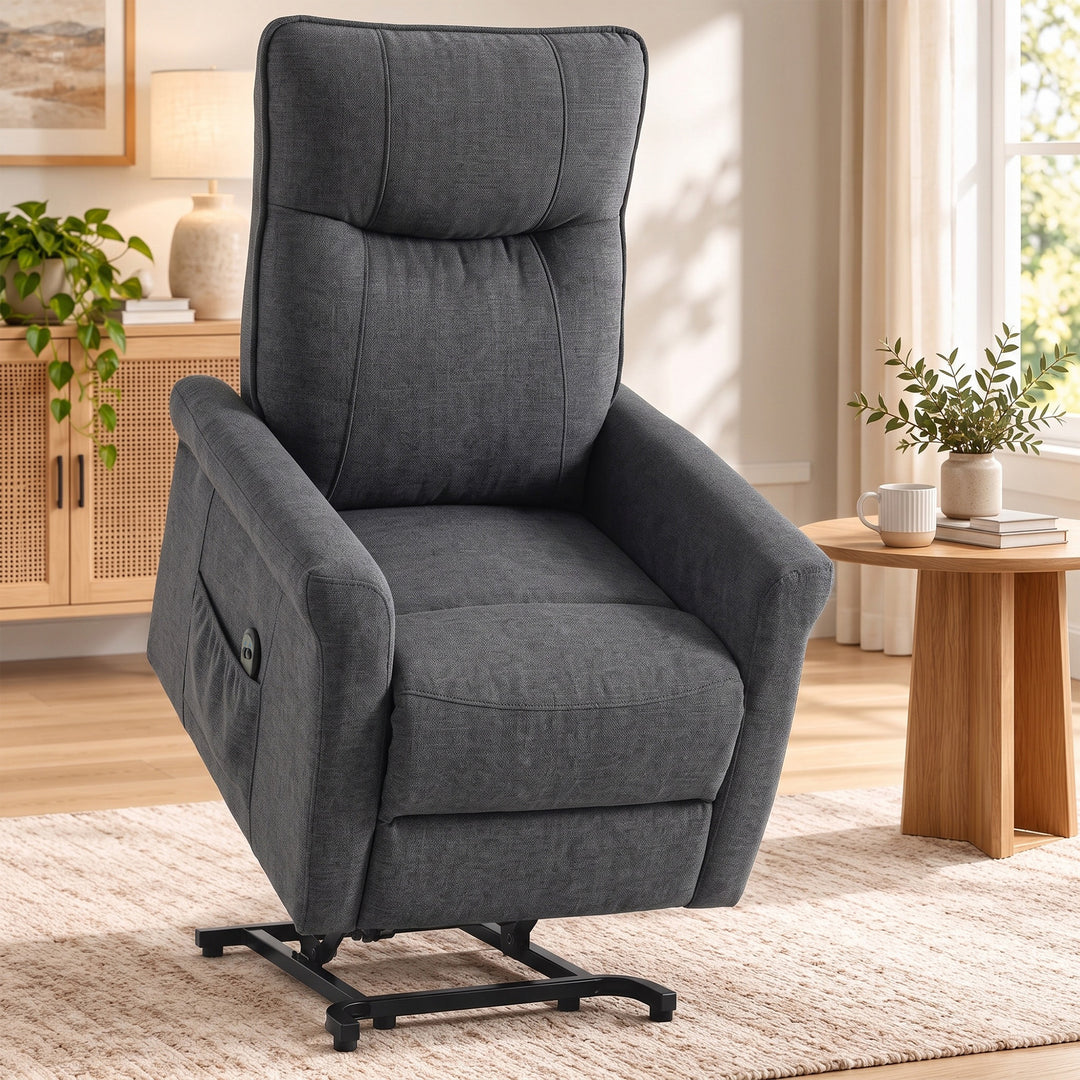 Power Lift Chair, Chenille Rise and Recliner Armchair with Pocket - view 2