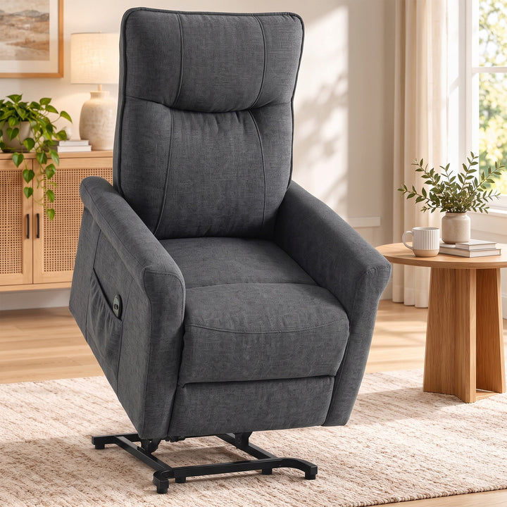 Power Lift Chair, Chenille Rise and Recliner Armchair with Pocket - view 2