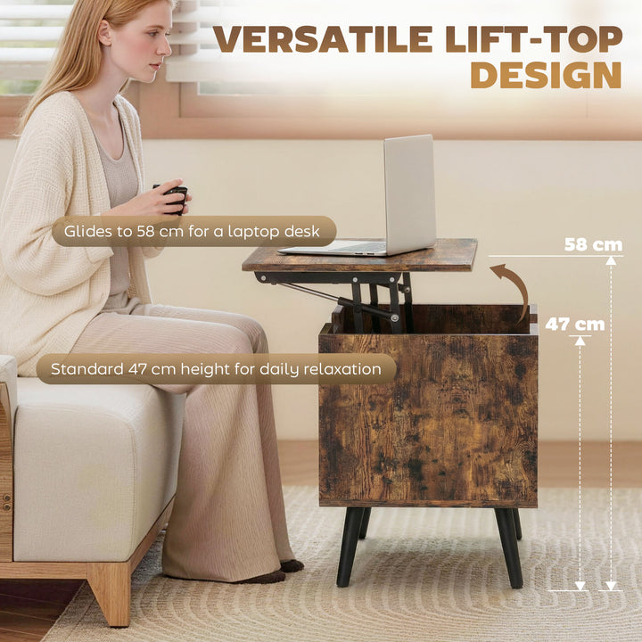 Lift Top Coffee Table with Hidden Storage Living Room Table Metal - view 4