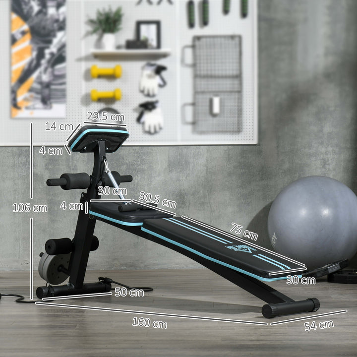 Foldable Weight Bench, Adjustable Strength Training Sit Up Ab Bench, Incline/Decline, Blue
