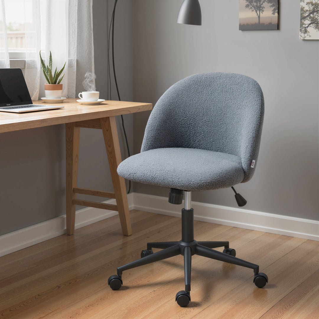 Teddy Fleece Office Chair with Wheels