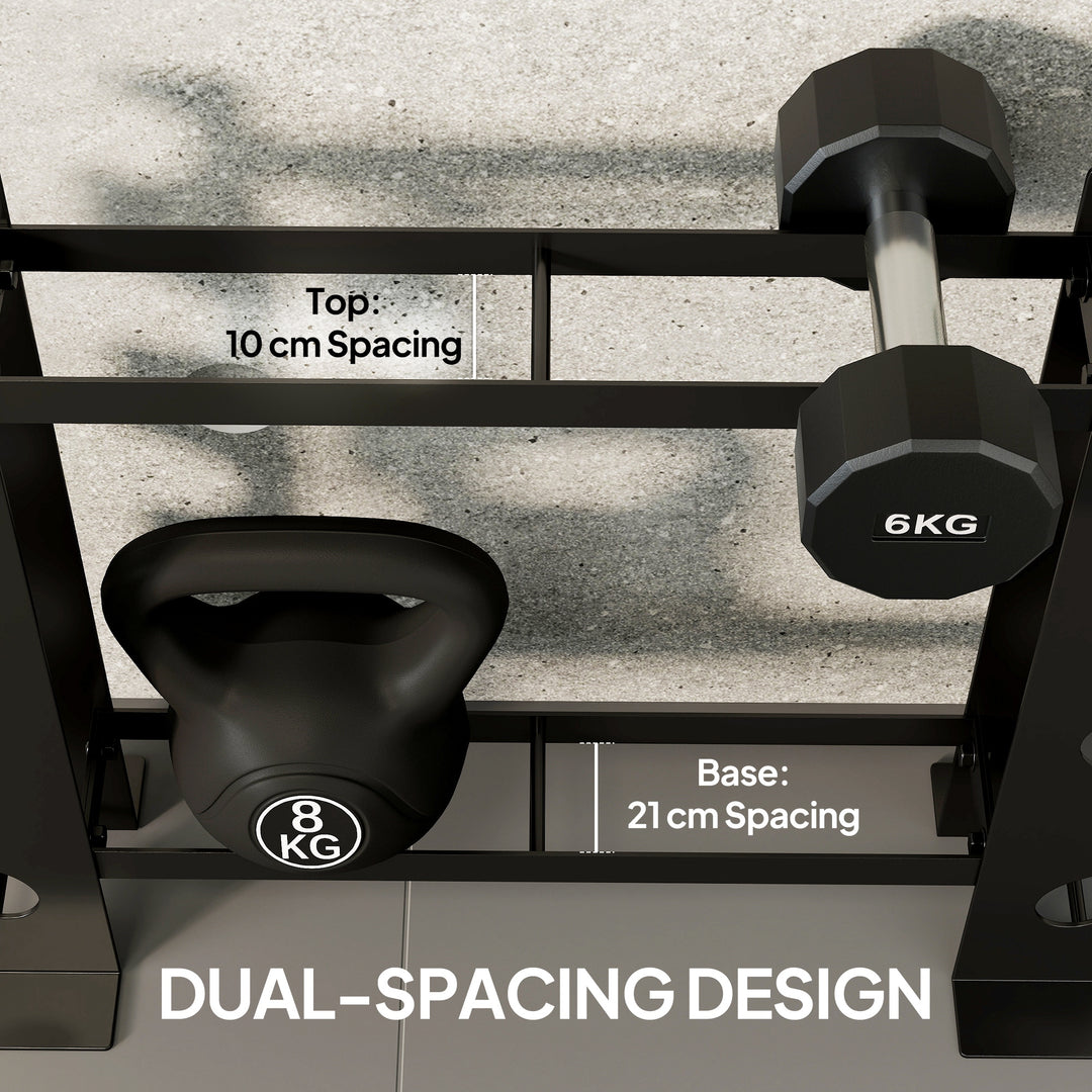 4-Tier Dumbbell Rack, Heavy-Duty Weight Rack for Dumbbells, Kettlebell