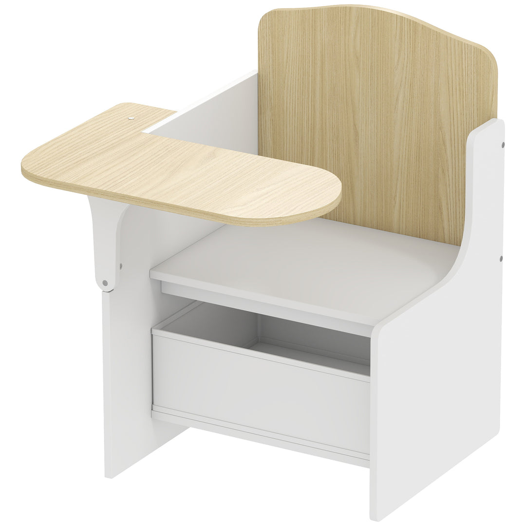 Kids Table and Chair Set, Children Desk and Chair with Storage Bins for Playing, Reading, Painting, for Ages 3-5