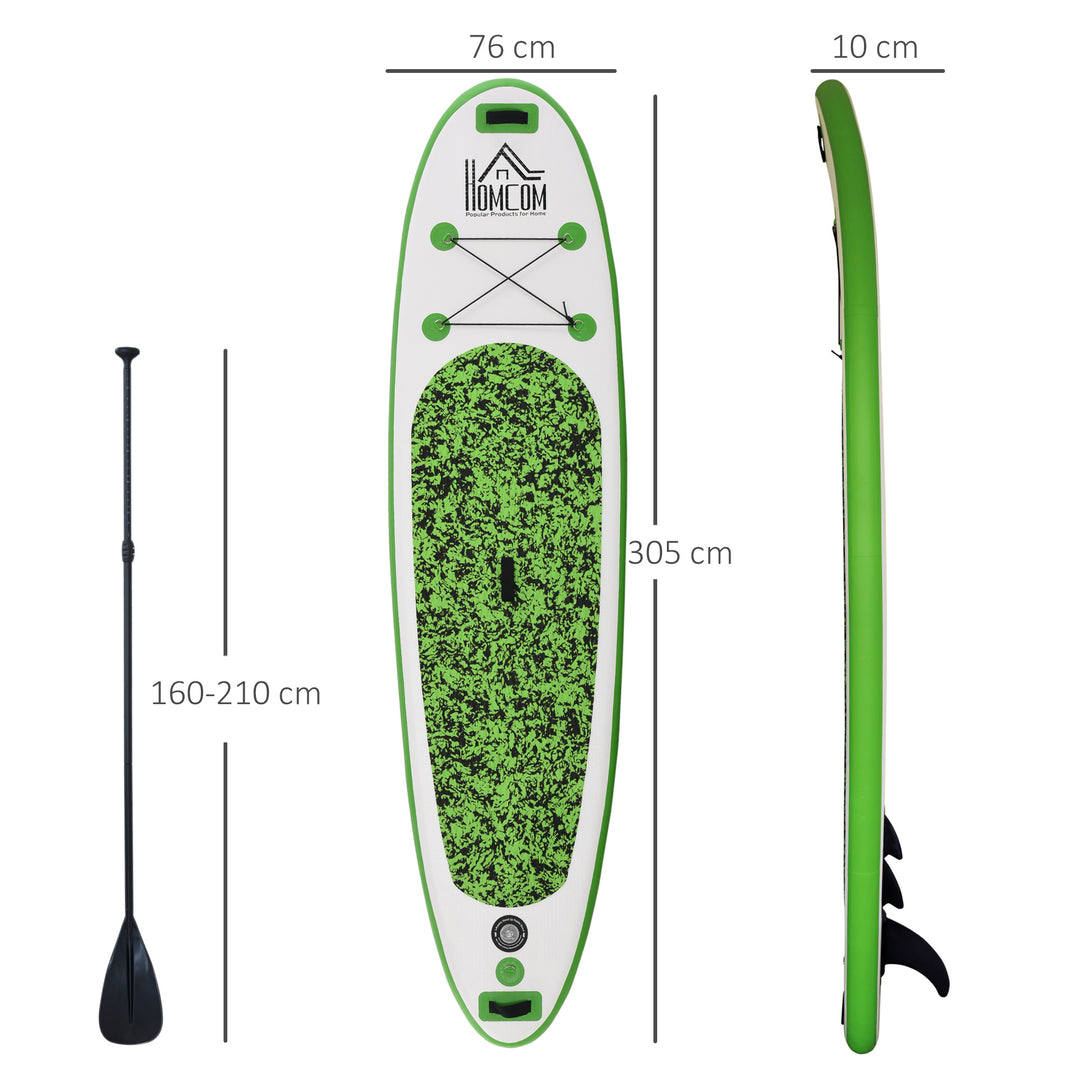 Inflatable Stand Up Paddle Board, 10' x 30" x 4", Non-Slip SUP, with ISUP Accessories, Hand Pump, 3 Fins, Adj Paddle for Youth Adult Beginners/Experts