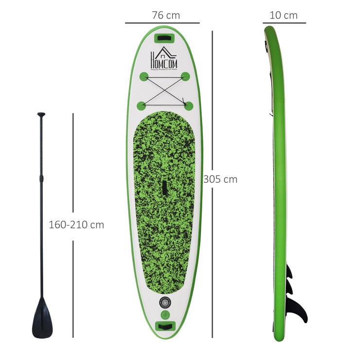 Inflatable Stand Up Paddle Board, 10' x 30" x 4", Non-Slip SUP, with ISUP Accessories, Hand Pump, 3 Fins, Adj Paddle for Youth Adult Beginners/Experts