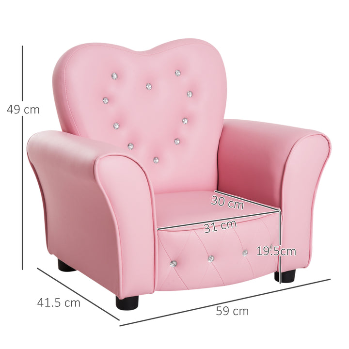 HOMCOM Kids Toddler Chair Sofa Children Armchair Seating Relax Playroom Seater Girl Princess Pink | Aosom UK