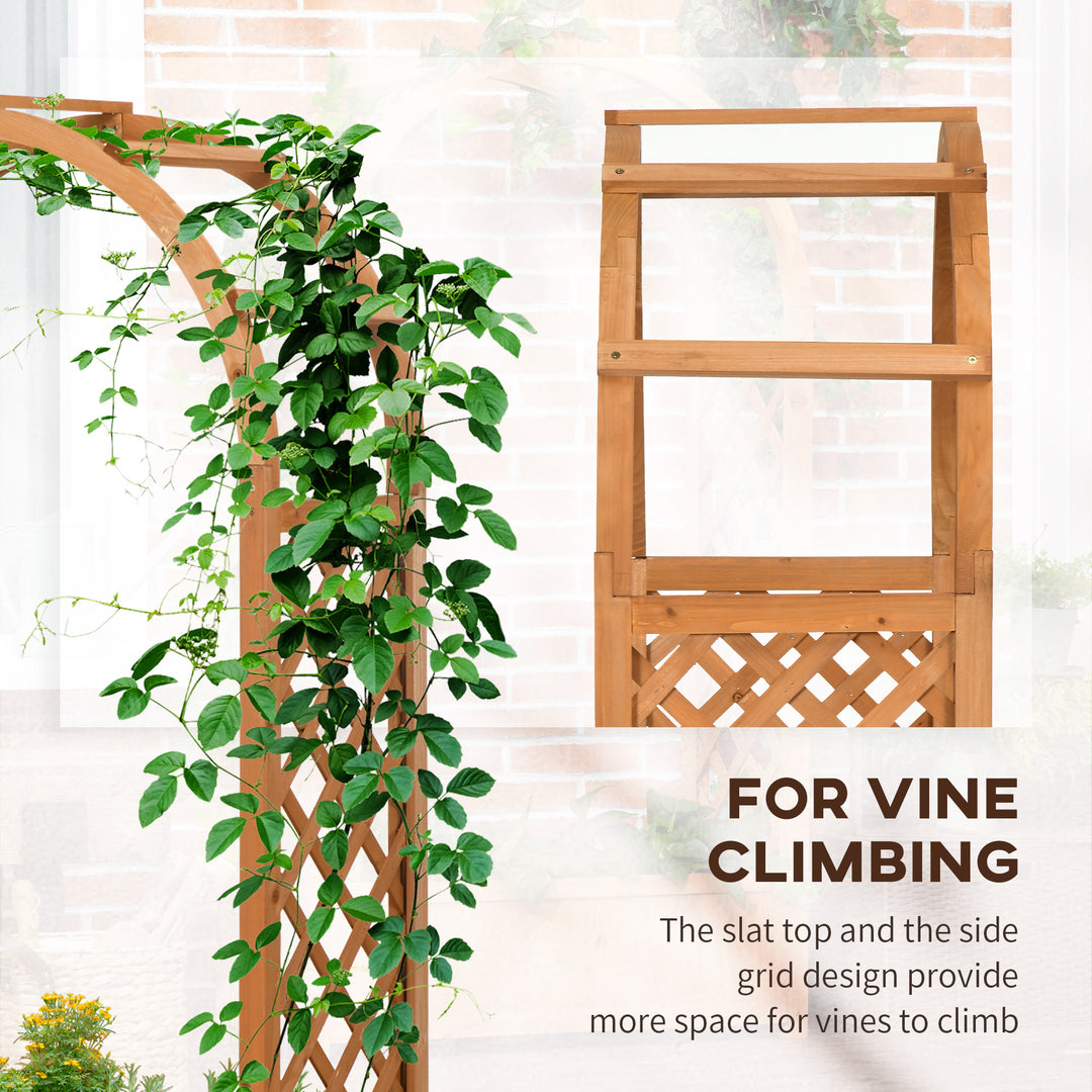 Raised Garden Bed with Arch Trellis, Freestanding Garden Planter Box for Vine Climbing Plant Flower Herb
