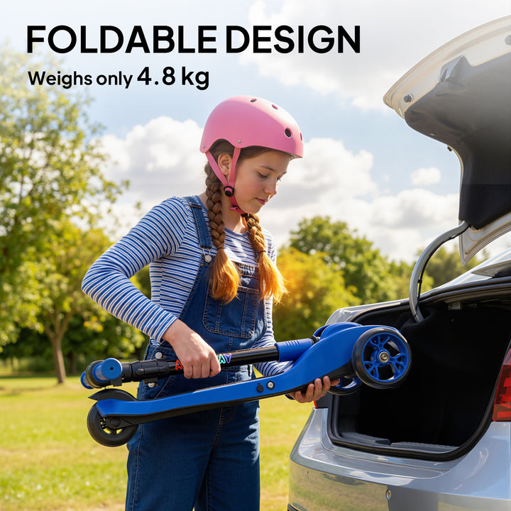 Three-Wheel Foldable Electric Scooter for Kids Aged 6-10 Years