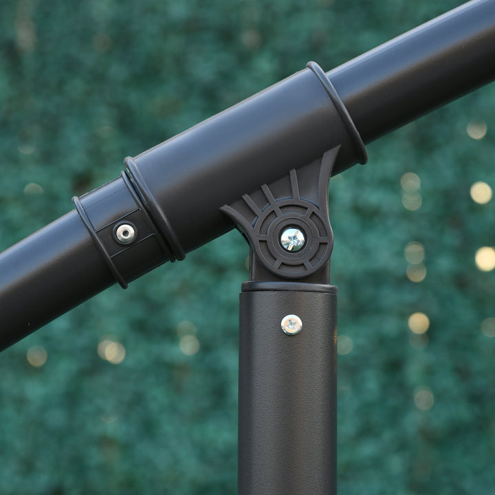 3(m) Offset Cantilever Parasol, with Cross Base - Blue