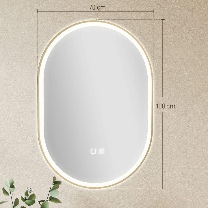 Bathroom Mirror with LED Lights, 100x70cm Oval Bathroom Mirror - view 3
