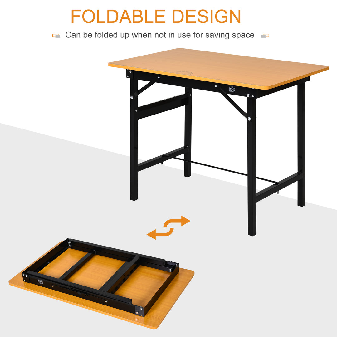 HOMCOM Foldable Garage Work Bench, Craft Table MDF Workstation, Heavy-duty Steel Frame with Ruler, Protractor | Aosom UK