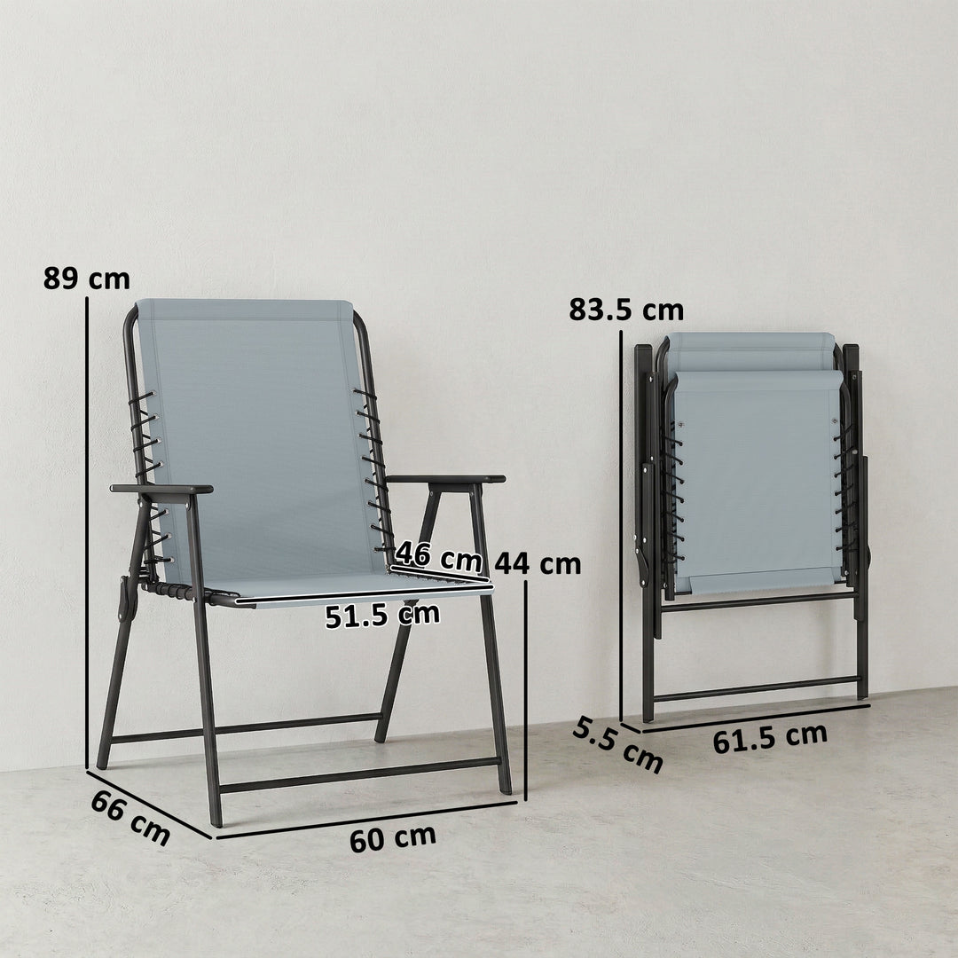 Folding Garden Chairs Set of 4, Outdoor Dining Chairs with Wide Textel
