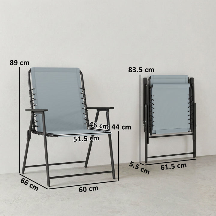 Folding Garden Chairs Set of 4, Outdoor Dining Chairs with Wide Textel