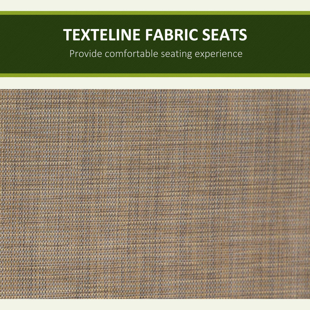 MCL 3 Seater Garden Swing Seat Outdoor Swing Chair with High Back Design, Steel Frame, Side Pouches, Adjustable Canopy, Brown