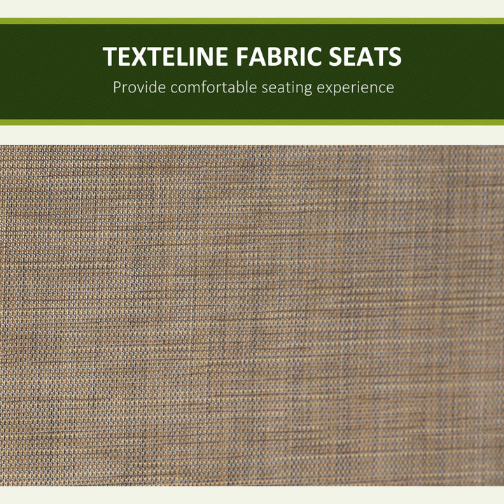 MCL 3 Seater Garden Swing Seat Outdoor Swing Chair with High Back Design, Steel Frame, Side Pouches, Adjustable Canopy, Brown