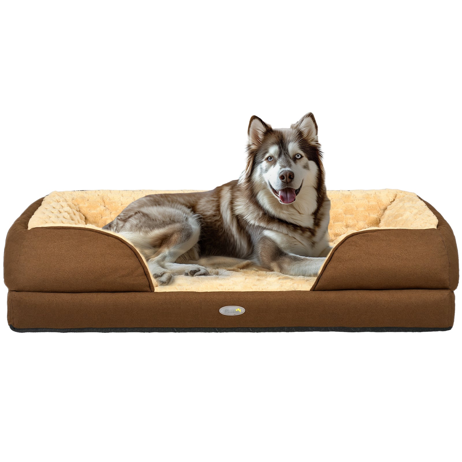 Calming Dog Bed Pet Mattress w/ Removable Cover, Anti-Slip Bottom, for Large Dogs, 120L x 80W x 22Hcm - Brown