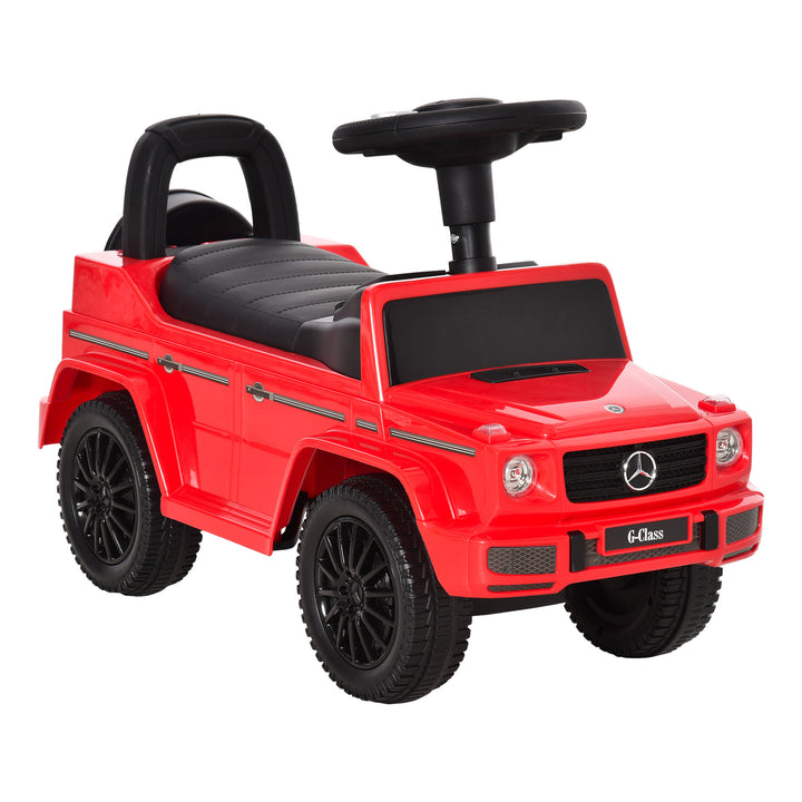 HOMCOM Aosom Compatible Baby Toddler Push Handle Sliding Car Mercedes-Benz G350 Licensed w/Big Steering Wheel Anti-overturning System Red