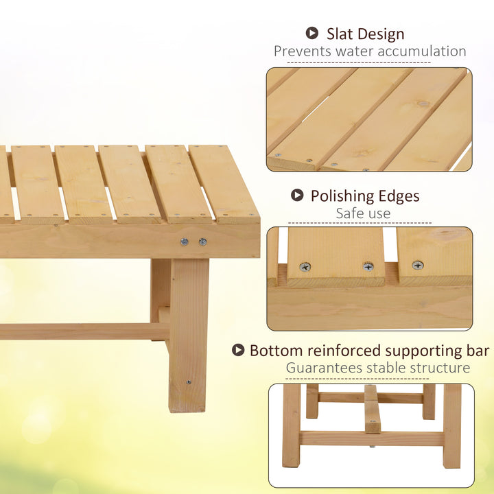 5 Pieces 2-seater Outdoor Indoor Wooden Garden Bench Fir Patio Loveseat, 110L x 38W x 35Hcm, Natural