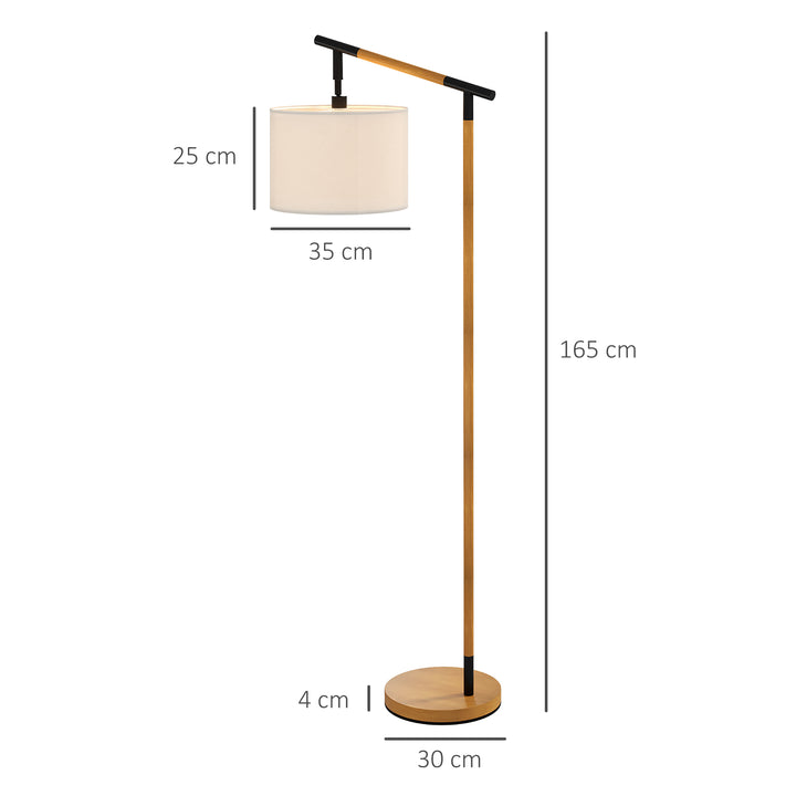 HOMCOM Modern Floor Lamp with 350° Rotating Lampshade, for Living Room and Bedroom, LED Bulb Included, Brown