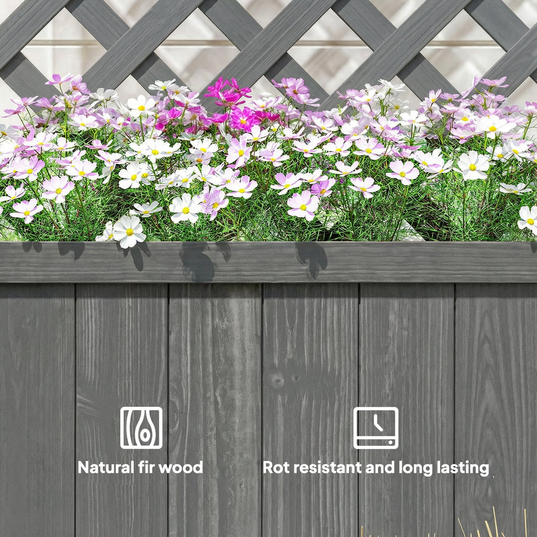 Wood Planter with Trellis for Climbing Plants, Raised Bed, Planter Box