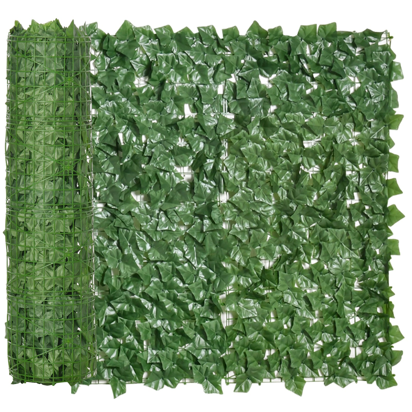 1-Piece Artificial Leaf Hedge Screen Privacy Fence Panel for Garden Outdoor Indoor Decor, Dark Green, 3M x 1M
