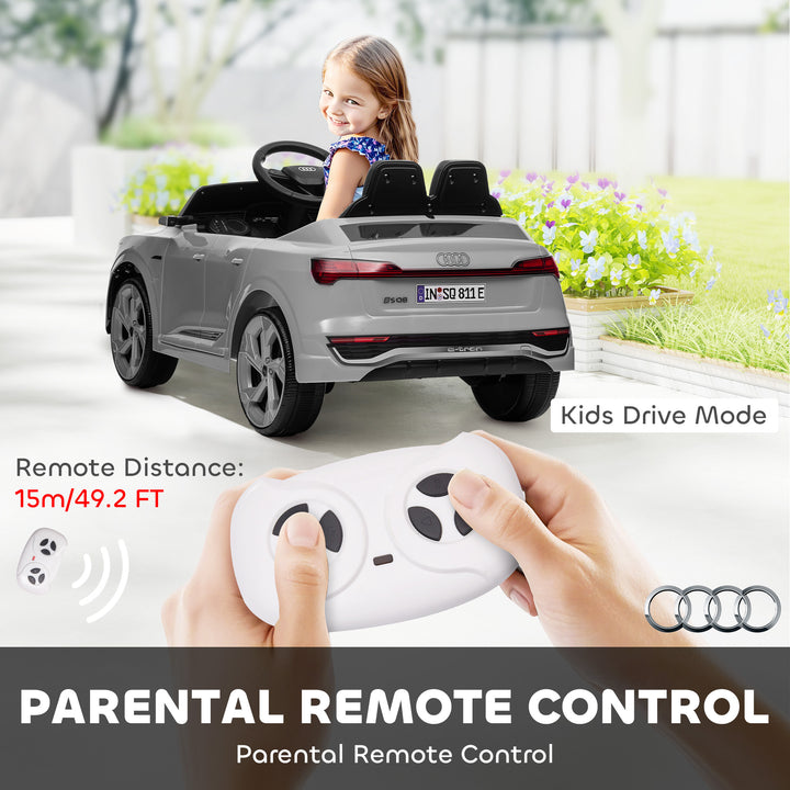 Audi Q8 e-tron Sportback Licensed 12V Ride on Car w/ Remote, 4 Spring 