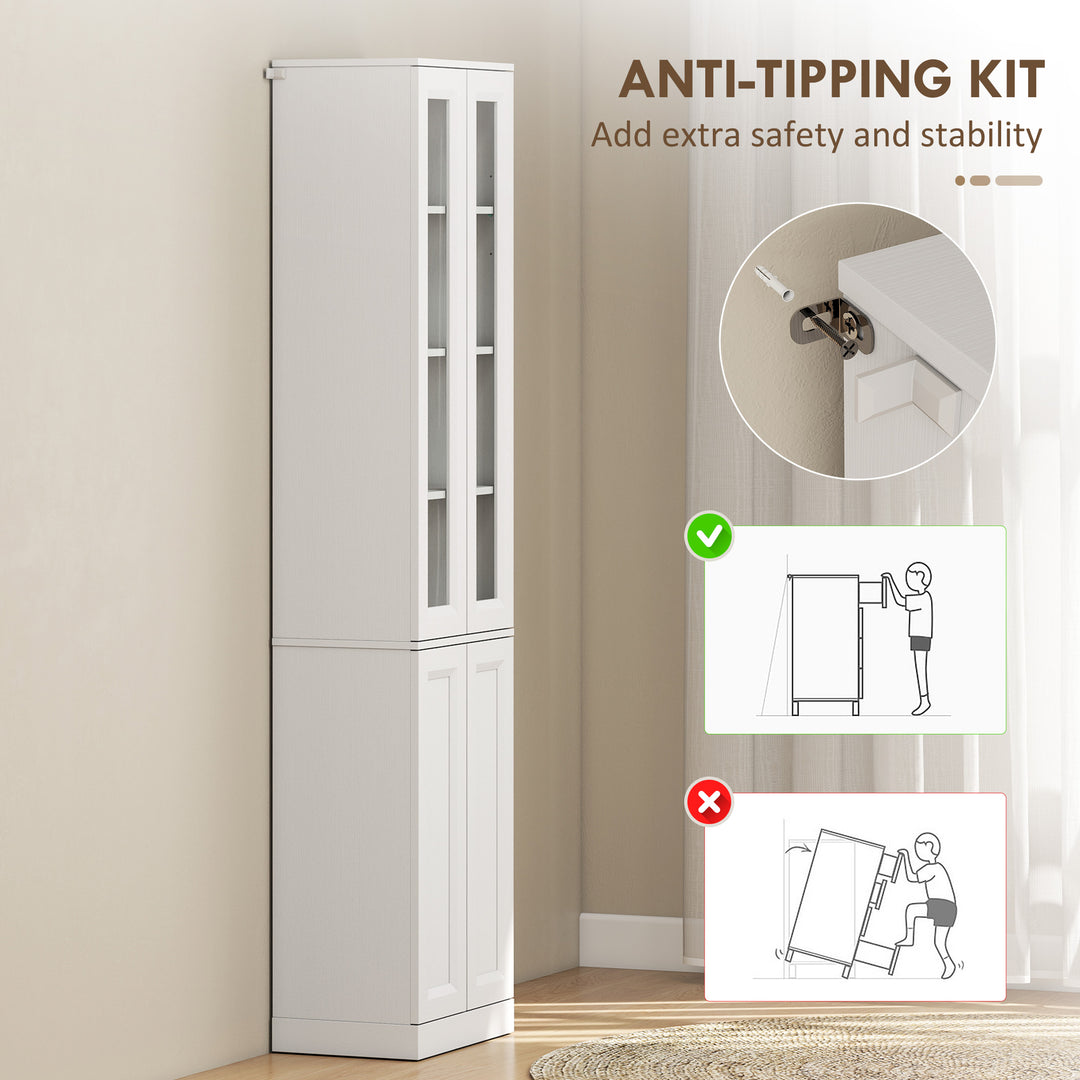 Tall Bathroom Storage Cabinet, 6-Tier Slim Bathroom Cabinet with Adjus