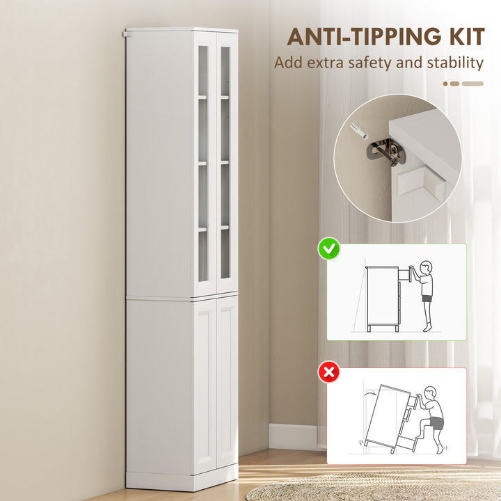 Tall Bathroom Storage Cabinet, 6-Tier Slim Bathroom Cabinet with Adjus