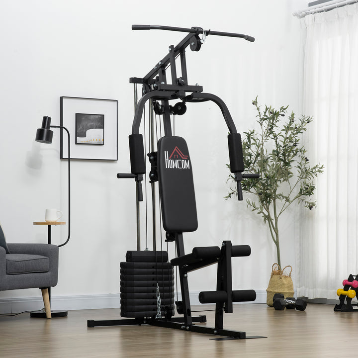 HOMCOM Multifunction Home Gym Machine, with 45kg Weight Stacks, for Strength Training