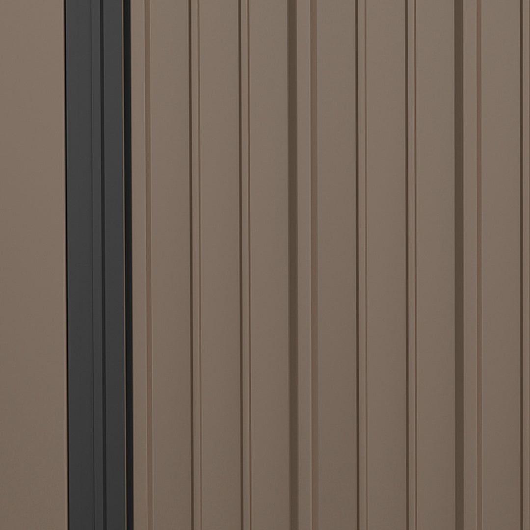 5.3 x 3.1ft Corrugated Steel Garden Shed - Brown
