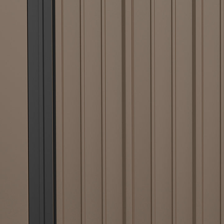 5.3 x 3.1ft Corrugated Steel Garden Shed - Brown