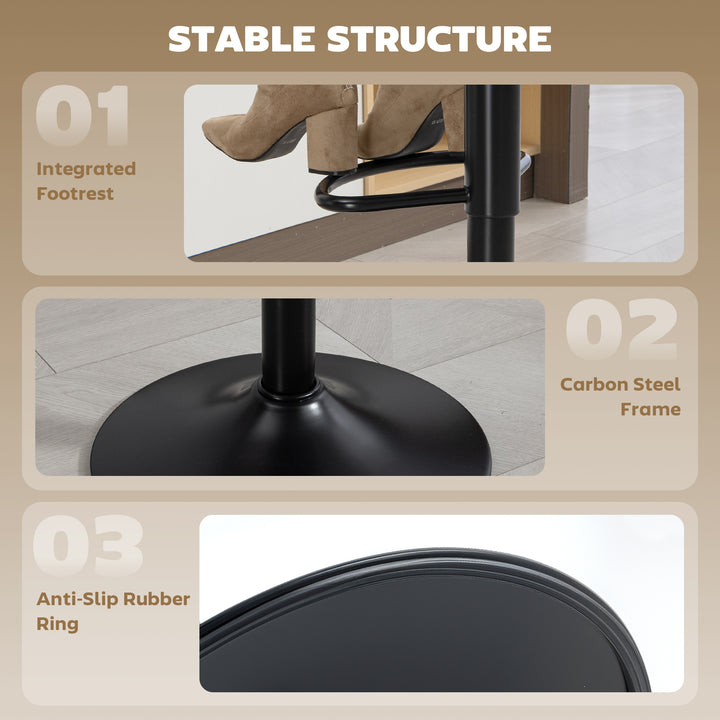 Bar Stools Set of 2, Modern Swivel Barstools with Footrest for Kitchen