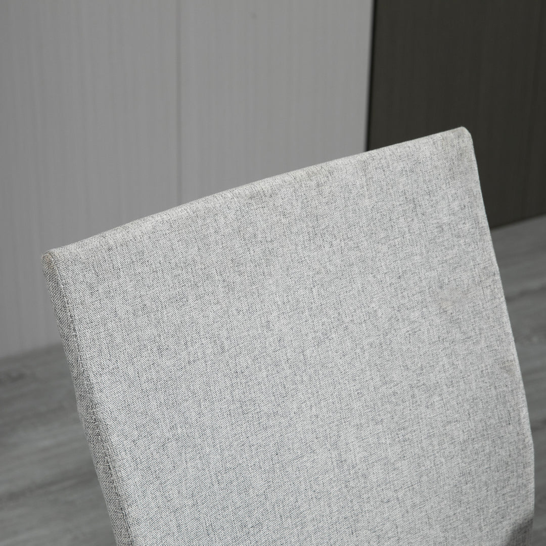 Office Chair Linen Swivel Computer Desk Chair Home Study Task Chair with Wheels, Arm, Adjustable Height, Light Grey