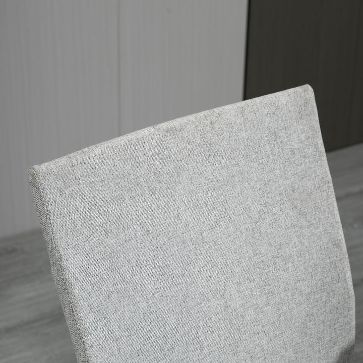 Office Chair Linen Swivel Computer Desk Chair Home Study Task Chair with Wheels, Arm, Adjustable Height, Light Grey