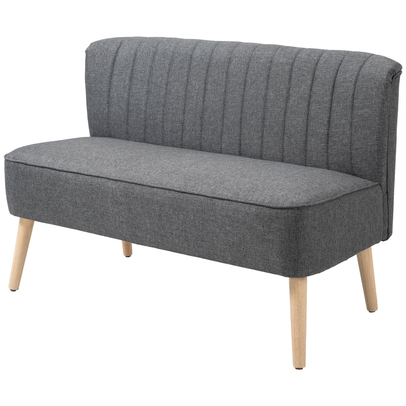 2 Seater Sofa for Living Room, Modern Linen-Look Fabric Couch